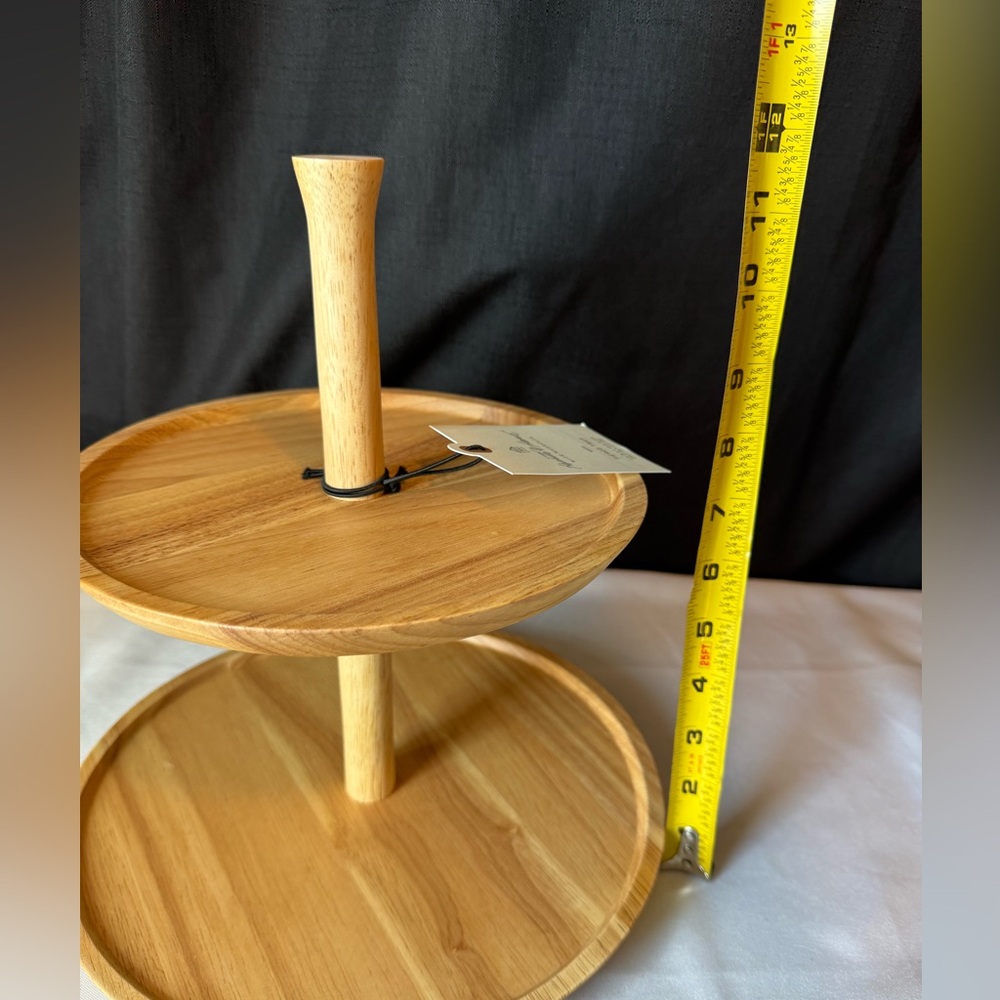 Hearth & Hand W/Magnolia Two-Tier Wooden Serving Tray NWT - Picture 6 of 13
